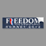 Freedom, Pro-Romney 2012 Bumper Sticker Decal