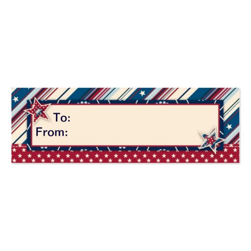 Freedom Stripe Skinny Gift Tag Business Card Template (back side)