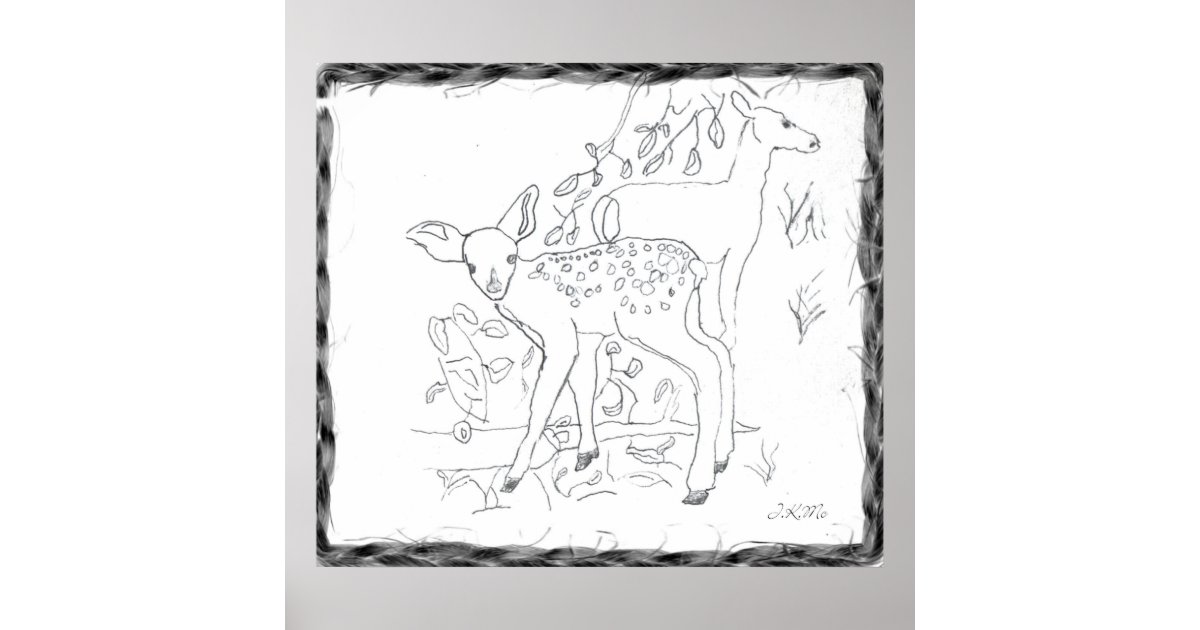 Freehand Pencil Sketch Wall Decor Poster | Zazzle
