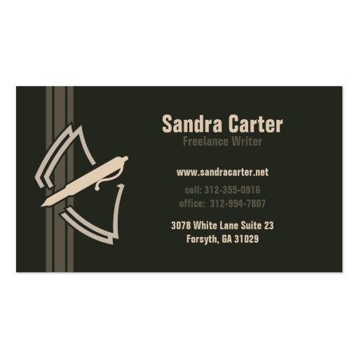 Freelance Writer Business Card (front side)