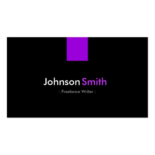 Freelance Writer - Modern Purple Violet Business Card Templates