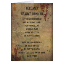 Freelance Zombie Hunter Poster Greetings Card