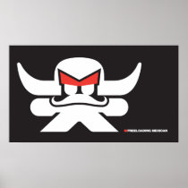 Freeloading Mexican - white on black Posters