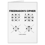Freemason's Cipher (Cryptography) Card