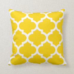 Freesia Yellow Quatrefoil Pillow