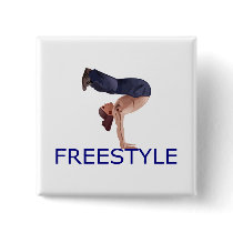 Freestyle B Boy Pinback Button