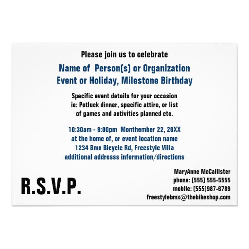 Freestyle BMX Bicycle Stunt Custom Invite