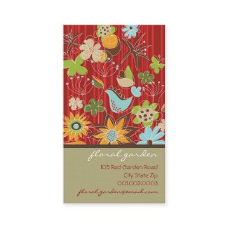 Freestyle Red Floral Garden Custom Profile Card profilecard