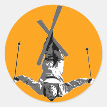 Freestyle Skiing Round Stickers