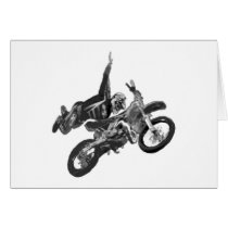 freestyling with dirt bike greeting cards