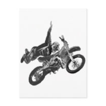 freestyling with dirt bike postcards