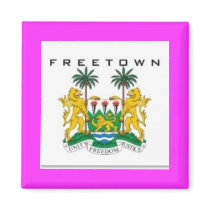 FREETOWN, (SIERRA LEONE) MAP, T-SHIRT AND ETC magnets