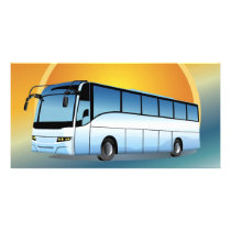 FreeVector-Bus Transportation travel touring Photo Card Template
