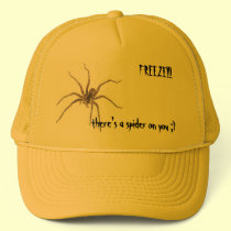 FREEZE!!!there's a spider on ... hats