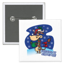 freezing my nipples off funny xmas cow buttons