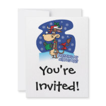 freezing my nipples off funny xmas cow invitation