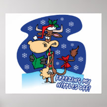 freezing my nipples off funny xmas cow print