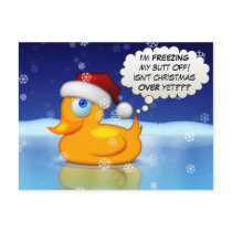 Freezing Santa Duck postcards