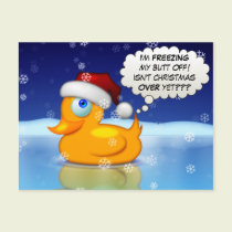 Freezing Santa Duck postcards