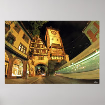 Freiburger Swabian gate at night Print