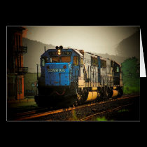 Freight Train Locomotive Card cards