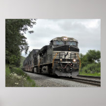 Freight Train on the Move Poster