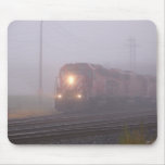Freight Train Running in Morning Fog Mouse Pads