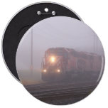 Freight Train Running in Morning Fog Pins