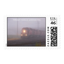 Freight Train Running in Morning Fog stamps