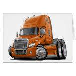 Freightliner Cascadia Orange Truck Greeting Cards
