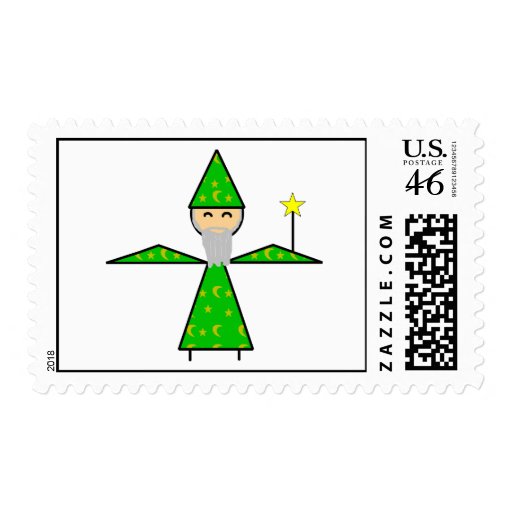 Freindly Green Stick Wizard Stamps