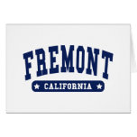 Fremont California College Style tee shirts cards
