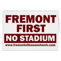 Fremont First No Stadium - Red Greeting Card