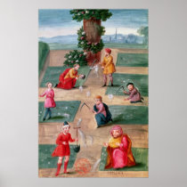 French alchemists seeking material gold poster