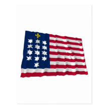 French Alliance Waving Flag Post Cards