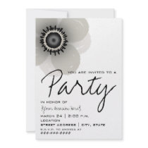 French Anemone Flower Party Invitation