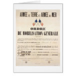 French Army and Navy.  General Mobilisation Order. cards