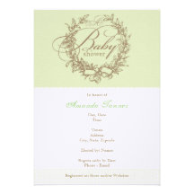 French Baby Shower Invitation - Green