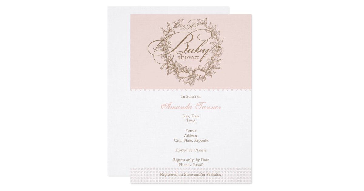 French Baby Shower Invitation Pink Zazzle