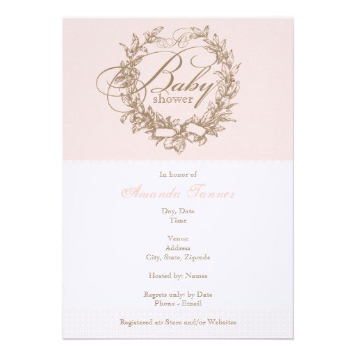 French Baby Shower Invitation - Pink