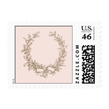 French Baby Shower Postage Stamp - Pink