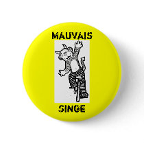 French Bad Monkey Button by PetiteFrite French Bad Monkey Button