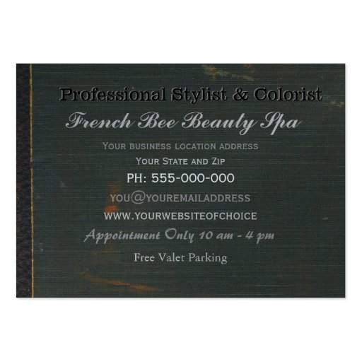 French Bee Business Cards (back side)