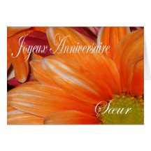 French Birthday Card For Sister