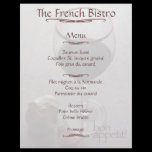 French bistro menu customized letterhead