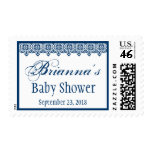 French Blue and White Custom Baby Shower Stamps