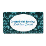 French Blue Damask Recipe/Goodies Label labels