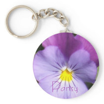 French Blue Purple Pansy Key Chain
