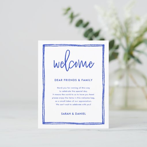 French Blue Welcome Letter Timeline Itinerary Zazzle