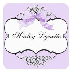 French Bow n Dots, Girl Baby Shower Sticker Seal sticker